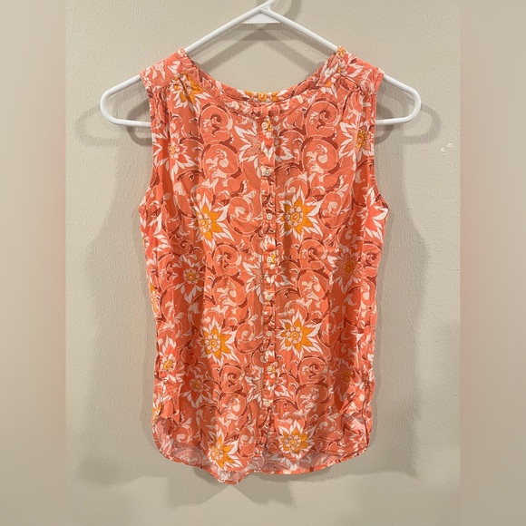 LOFT Tops - LOFT Floral Sleeveless Button-Down Blouse- size small